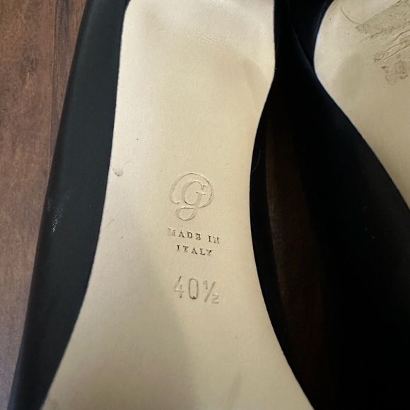 M. GEMI The Esatto 90mm Pointed Toe Pump Heels Black Leather - Picture 10 of 11